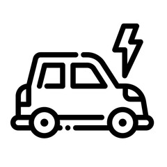 electric car vehicle transportation eco ecology icon