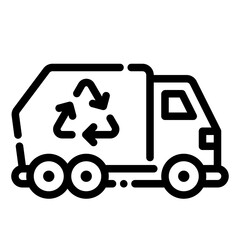 garbage truck dump recycling car vehicle triangle arrow eco ecology icon