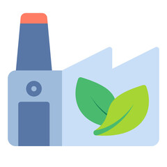 eco factory leaf industry recycling nature ecology icon