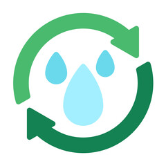 reduce reuse water drop circle arrow repeat eco ecology icon