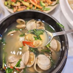 South Korea food. Clam Soup