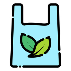 eco bag plastic leaf nature plant earth ecology icon
