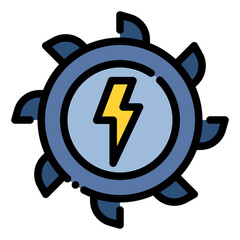 Fototapeta premium water turbine energy electricity circle eco ecology icon