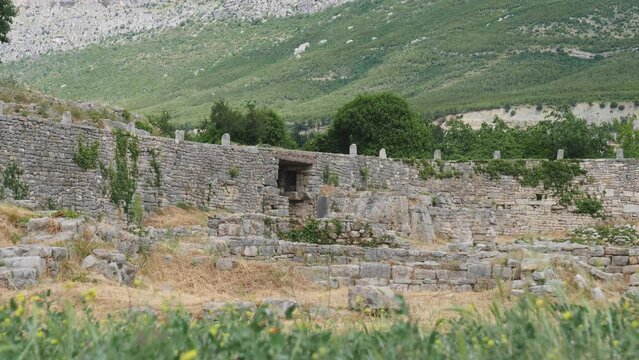 Wall of Ancient Roman City Salona Ruins, Solin, Croatia