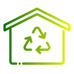 recycling house triangle arrow home eco ecology icon