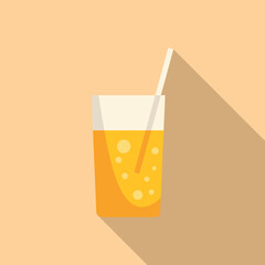 Summer soda icon flat vector. Water park. Vacation play
