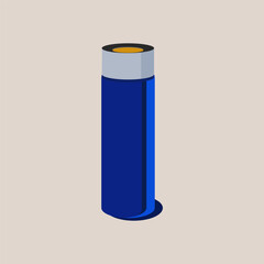 blue glass bottle vaccum bottle