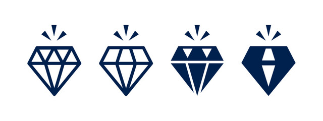 Diamond icon. Value symbol icon in flat style for web design.
