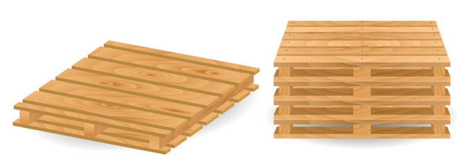 wooden pallet for shipping transportation freight isolated 3D illustration