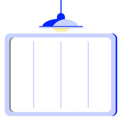 The Blank Blue Board and Light Room