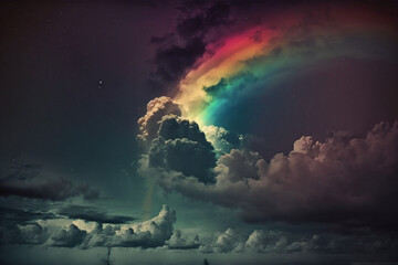 Fototapeta premium Rainbow on a cloudy sky generative AI