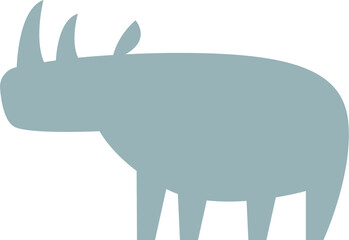 Rhinoceros shape flat icon Marine animal silhouette