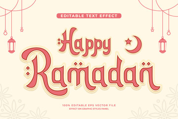 Fototapeta na wymiar decorative ramadan editable text effect vector