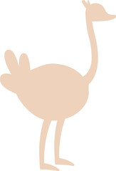Ostrich shape flat icon Marine animal silhouette