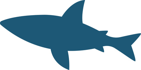 Fototapeta premium Shark shape flat icon Marine animal silhouette