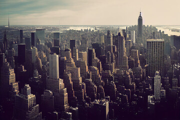 big city landscape skyscrapers