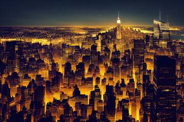 big city landscape skyscrapers