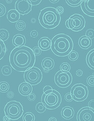 Circles on the water. Summer rain. Picture on a  blue background. Vector illustration.