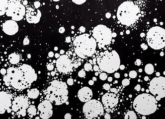 black and white ink splatters abstract