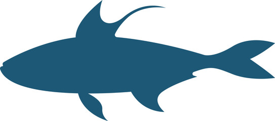 Shark shape flat icon Marine animal silhouette
