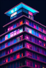 pink lights in windows night