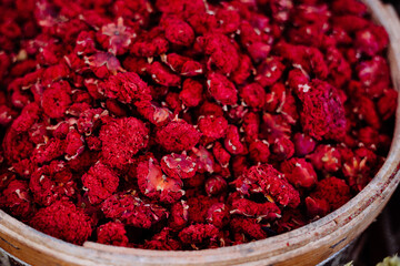 Close up of pomegranate tea in Turkey