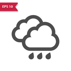 Raining Icon - Rain, Weather, Cloud, Cloudy, Raindrop, Droplet