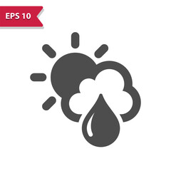Raining Icon - Rain, Weather, Cloud, Cloudy, Sun, Sunny, Raindrop, Droplet