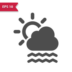 Cloud And Fog Icon - Foggy, Weather, Cloudy, Sun