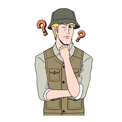 アメコミタッチのキャンパーの白人