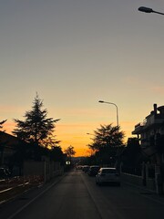 sunset in the city