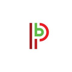 letter p and b pb geometric logo icon