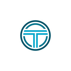 letter t circle logo vector