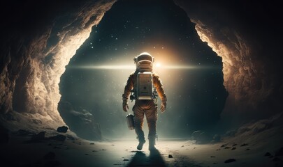Astronaut travelling in space made with generative ai