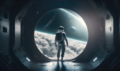 astronaut in the window made with generative ai