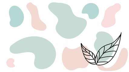 Trendy minimalistic design with the image of plants, foliage for wall decoration, as poster or desktop wallpaper, vector illustration, posters, social media posts. 70s, 80s, 90s
