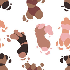Body positive, Seamless pattern, Different women