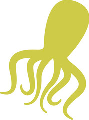 Octopus shape flat icon Marine animal silhouette