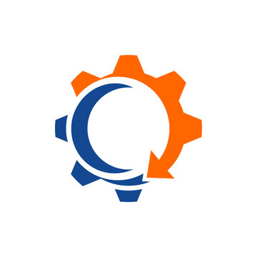 arrow gear engine creative logo design