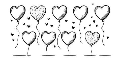 Vector illustration of an heart shaped baloons