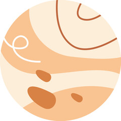 Circles with floral abstract design flat icon