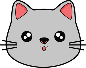 Cute cat head mascot. cat head icon. simple cat vector