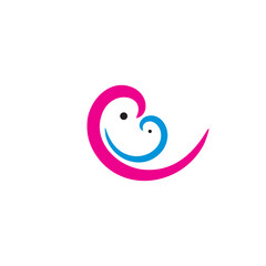 mother and baby stylized logo