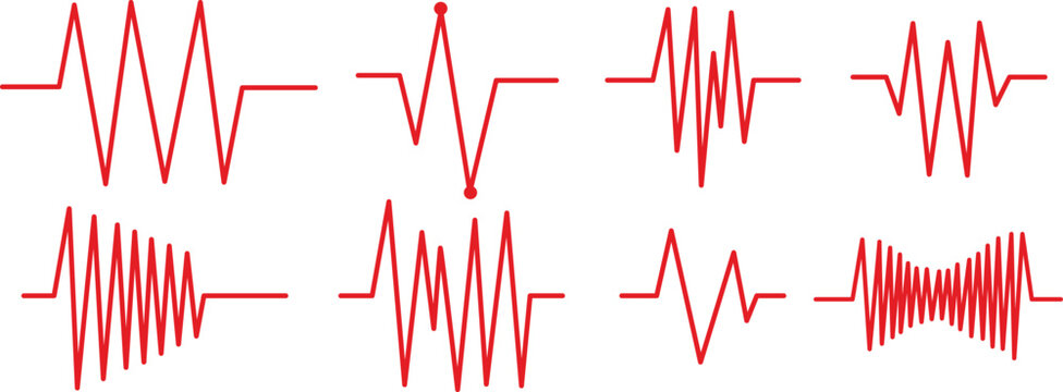 Set Of Earthquake Wave Symbol