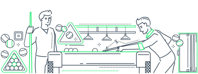 Billiard - modern line design style colorful illustration