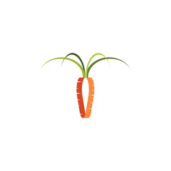stylized carrot logo vector icon design