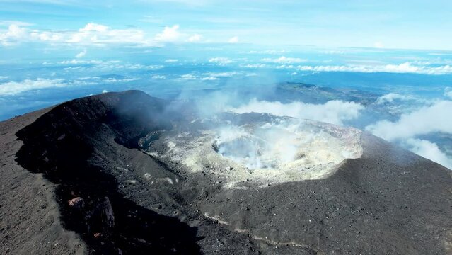 Aerial View Of Mount Slamet Or Gunung Slamet Is An Active Stratovolcano In The Purbalingga Regency. 