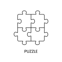 Educational puzzles for kids or baby line icon in vector, illustration for kids online store.