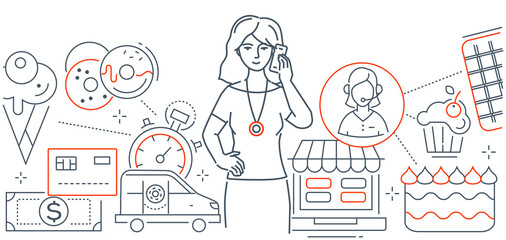 Confectionary - modern line design style web banner