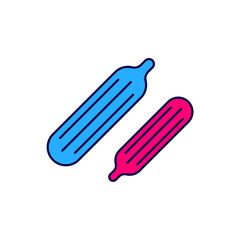 Filled outline Fresh cucumber icon isolated on white background. Vector